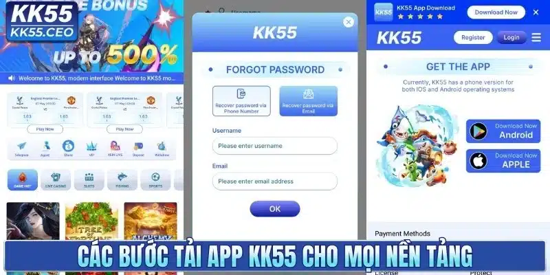 Các bước tải app KK55 cho mọi nền tảng
