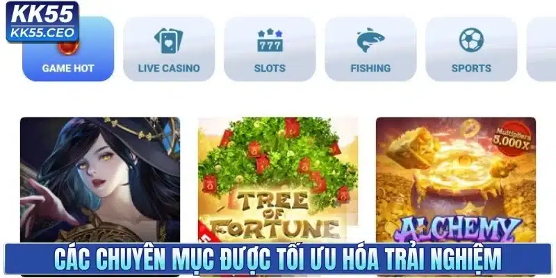 Các chuyên mục được tối ưu hóa trải nghiệm