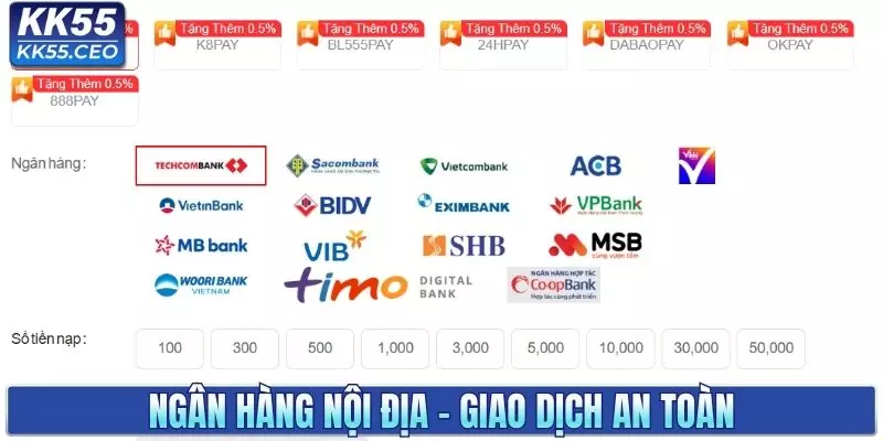 Ngân hàng nội địa - Giao dịch an toàn, uy tín